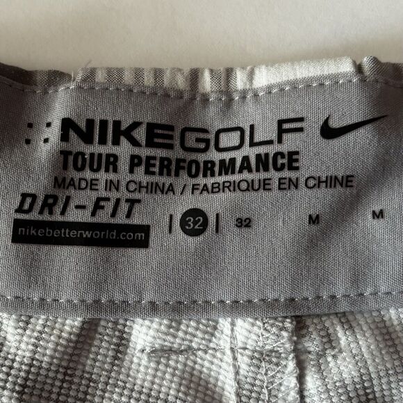 Nike Golf Tour Performance Dri Fit Gray White Plaid Shorts Men’s Size 32 - Picture 4 of 9